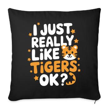 Tiger Animal Zoo Wild Animal - Sofa pillowcase 17,3'' x 17,3'' (45 x 45 cm) - black - Front