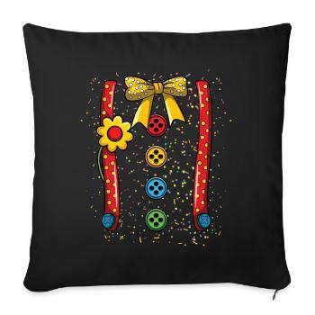Carnival Colorful Buttons Red Suspenders Yellow - Sofa pillowcase 17,3'' x 17,3'' (45 x 45 cm) - black - Front
