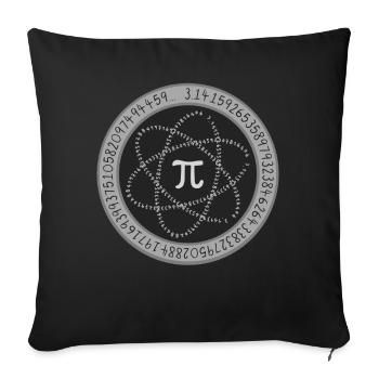 Pi Tag Circle Of Numbers And Symbol - Sofa pillowcase 17,3'' x 17,3'' (45 x 45 cm) - black - Front