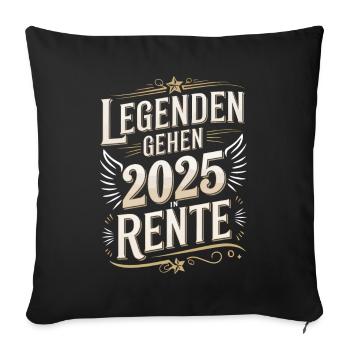 Les légendes prendront leur retraite en 2025 Cadeau de retraite - Housse de coussin décorative 45 x 45 cm - noir - Devant