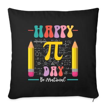 Le Happy Pi Day est irrationnel - Housse de coussin décorative 45 x 45 cm - noir - Devant
