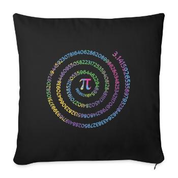 Pi Day: 3.14159265359 Spiral Rainbow - Sofa pillowcase 17,3'' x 17,3'' (45 x 45 cm) - black - Front