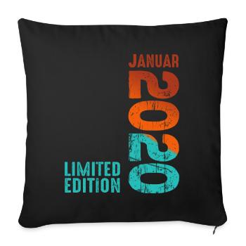 Limited Edition January 2020 Legendary Since January - Sofa pillowcase 17,3'' x 17,3'' (45 x 45 cm) - black - Front
