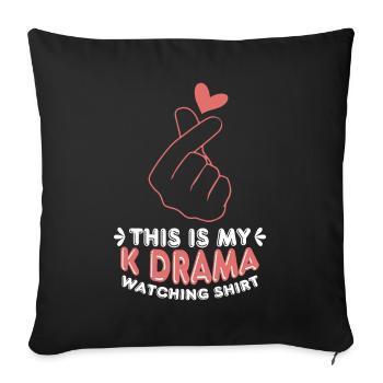 K Drama Regarder Coeur Main - Housse de coussin décorative 45 x 45 cm - noir - Devant