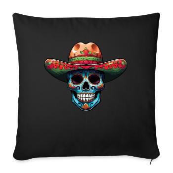 Mexique Carnaval du chapeau mexicain - Housse de coussin décorative 45 x 45 cm - noir - Devant