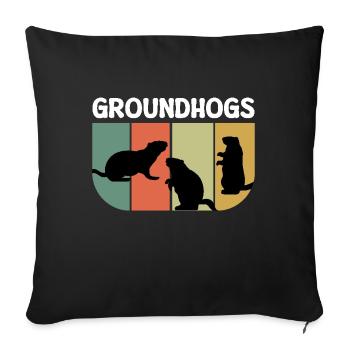 Groundhogs Retro Silhouettes Graphic - Housse de coussin décorative 45 x 45 cm - noir - Devant
