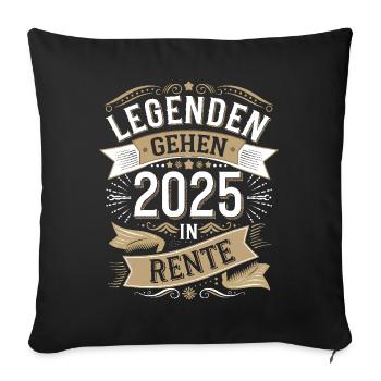 Les légendes prendront leur retraite en 2025 Retraite Retraite - Housse de coussin décorative 45 x 45 cm - noir - Devant