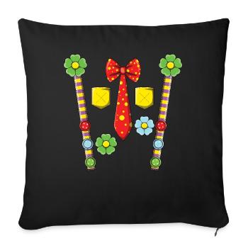 Fasching Clown Kostüm Bunte Blumen Krawatte - Sofakissenbezug 45 x 45 cm - Schwarz - Vorne