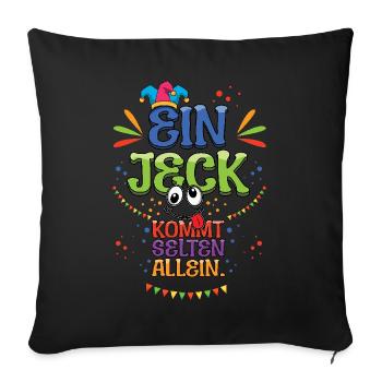 Carnaval : A Jeck vient rarement seul - Housse de coussin décorative 45 x 45 cm - noir - Devant