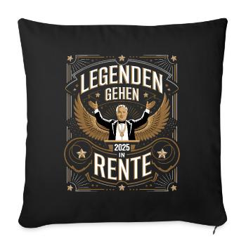 Les légendes prendront leur retraite en 2025 Drôle de retraité - Housse de coussin décorative 45 x 45 cm - noir - Devant