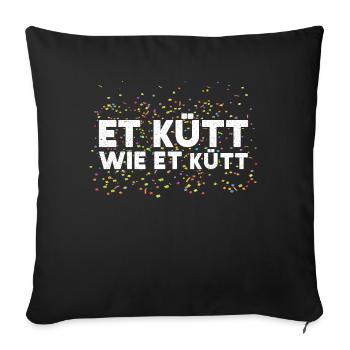 Fasching Et Kütt Wie Et Kütt Karneval Kölner Motto - Sofa pillowcase 17,3'' x 17,3'' (45 x 45 cm) - black - Front