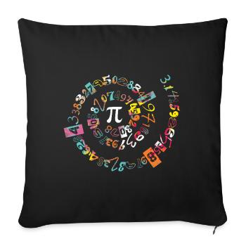 Colorful Pi Day Spiral with Numbers 3.14159 - Sofa pillowcase 17,3'' x 17,3'' (45 x 45 cm) - black - Front
