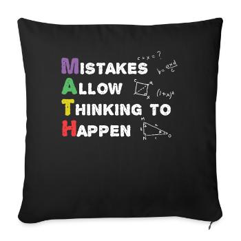 Pi Tag: Making mistakes happen - Sofa pillowcase 17,3'' x 17,3'' (45 x 45 cm) - black - Front