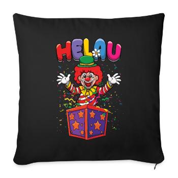 Carnival Helau Colorful Clown - Sofa pillowcase 17,3'' x 17,3'' (45 x 45 cm) - black - Front