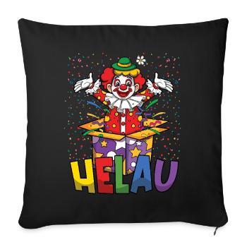 Helau Carnaval Clown Confettis Fête Colorée - Housse de coussin décorative 45 x 45 cm - noir - Devant