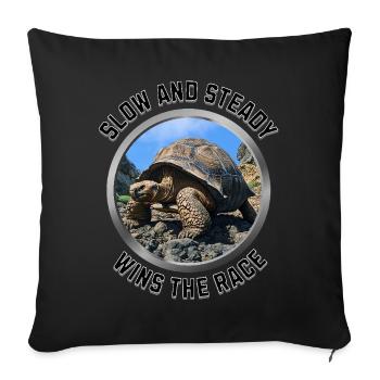 Slow and Steady - Sofa pillowcase 17,3'' x 17,3'' (45 x 45 cm) - black - Front