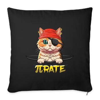 Pi Day Cat Pirate Δ Rate Illustration - Sofa pillowcase 17,3'' x 17,3'' (45 x 45 cm) - black - Front