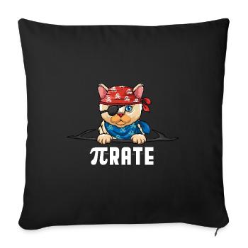 Pi Tag Pirate Cat Design - Housse de coussin décorative 45 x 45 cm - noir - Devant