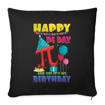 Bonne journée Pi et c’est mon anniversaire - Housse de coussin décorative 45 x 45 cm - noir - Devant