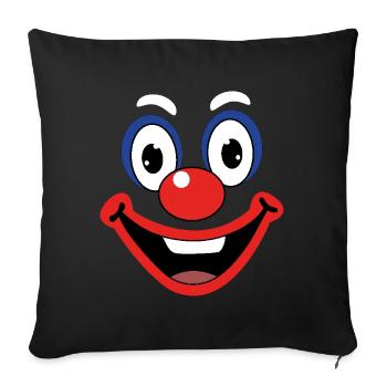 Carnival Funny Clown Face Costume - Sofa pillowcase 17,3'' x 17,3'' (45 x 45 cm) - black - Front