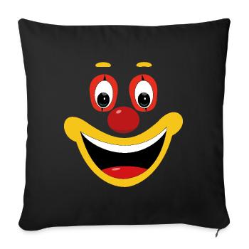Carnaval Clown Visage Drôle Carnaval Célébration Fun - Housse de coussin décorative 45 x 45 cm - noir - Devant