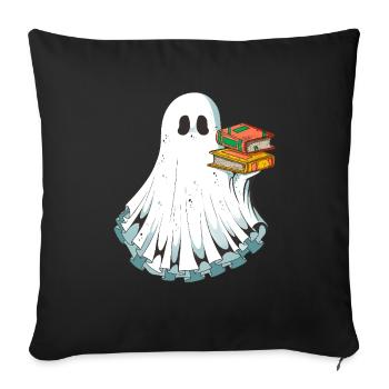 Books Reading Ghost Ghost on Halloween - Sofa pillowcase 17,3'' x 17,3'' (45 x 45 cm) - black - Front