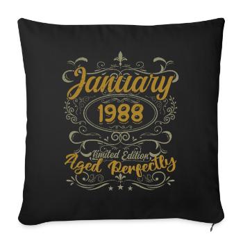 January Birthday Gift Born In January 1988 - Sofa pillowcase 17,3'' x 17,3'' (45 x 45 cm) - black - Front