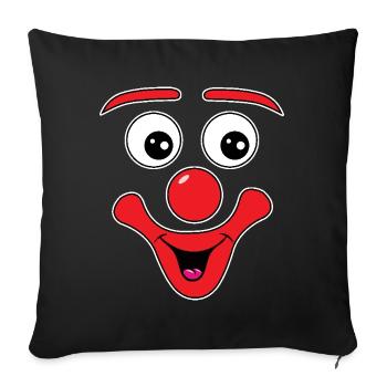 Visage drôle Carnaval Carnaval Fête Clown - Housse de coussin décorative 45 x 45 cm - noir - Devant