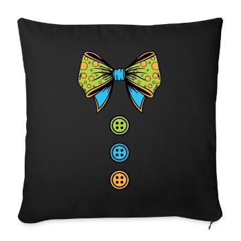 Carnival Colorful Bow with Buttons - Sofa pillowcase 17,3'' x 17,3'' (45 x 45 cm) - black - Front