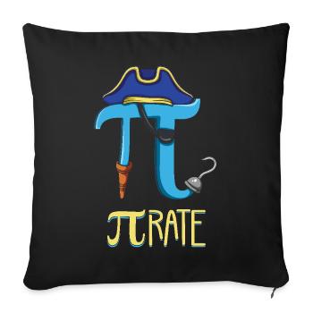 Lustiges Piraten-Motiv zum Pi-Tag - Sofakissenbezug 45 x 45 cm - Schwarz - Vorne