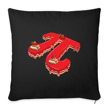 Pi Tag Cake Raspberry Strawberry Design - Sofa pillowcase 17,3'' x 17,3'' (45 x 45 cm) - black - Front