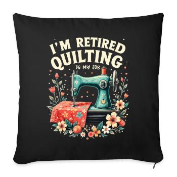 Quilten Frauen Mama Oma Stich Näherin Quilter - Sofakissenbezug 45 x 45 cm - Schwarz - Vorne