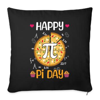 Bonne Journée Pi Pizza Math Fun - Housse de coussin décorative 45 x 45 cm - noir - Devant