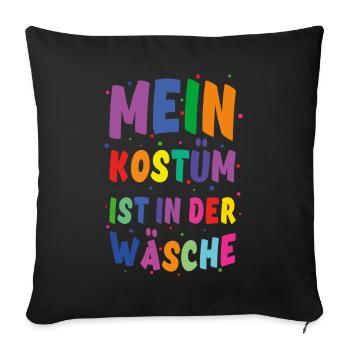 Carnaval Mon costume est coloré dans la blanchisserie - Housse de coussin décorative 45 x 45 cm - noir - Devant