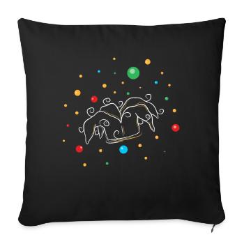 Carnival Colorful Jester's Hat with Confetti - Sofa pillowcase 17,3'' x 17,3'' (45 x 45 cm) - black - Front