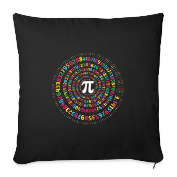 Tourbillons fascinants de numéros de balise Pi - Housse de coussin décorative 45 x 45 cm - noir - Devant