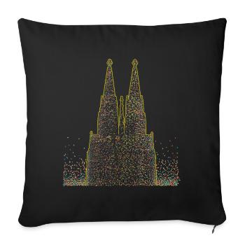 Fasching Dom Konfetti Farbenfrohe Feier Karneval - Sofakissenbezug 45 x 45 cm - Schwarz - Vorne