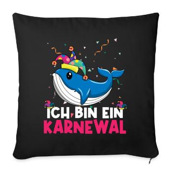 Carnaval Je suis un Karnewal - Housse de coussin décorative 45 x 45 cm - noir - Devant