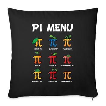 Pi Menü Entdecke Lustige Pi Day Früchte - Sofakissenbezug 45 x 45 cm - Schwarz - Vorne