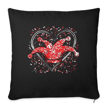 Carnival Heart Jester's Cap Confetti Fun - Sofa pillowcase 17,3'' x 17,3'' (45 x 45 cm) - black - Front