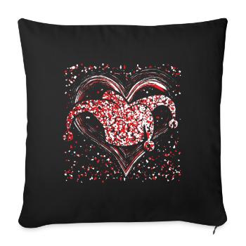 Carnival Heart Confetti Fool's Hat Colorful - Sofa pillowcase 17,3'' x 17,3'' (45 x 45 cm) - black - Front