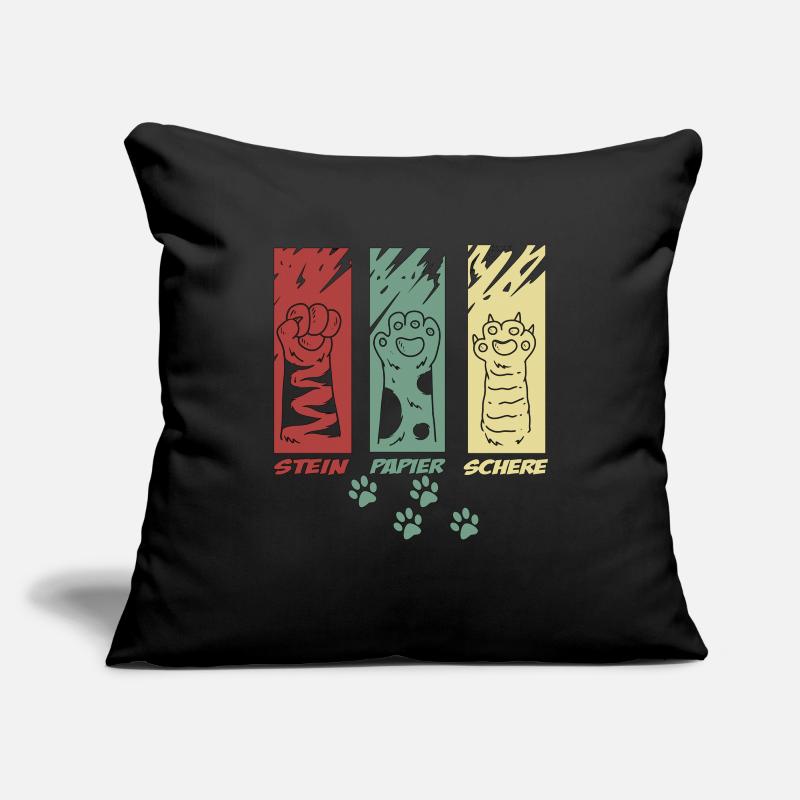 Chat Propriétaire Ciseaux Pierre Papier Chat Pattes Housse de coussin décorative 45 x 45 cm