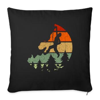 Freizeit Boulder Retro Klettershirt Sportklettern - Sofakissenbezug 45 x 45 cm - Schwarz - Vorne