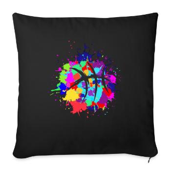 Basket-ball Basketteur Basketteur Surprise Tenue - Housse de coussin décorative 45 x 45 cm - noir - Devant