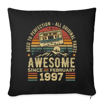 February 1997 Retro 1997 Anniversary February 1997 - Sofa pillowcase 17,3'' x 17,3'' (45 x 45 cm) - black - Front