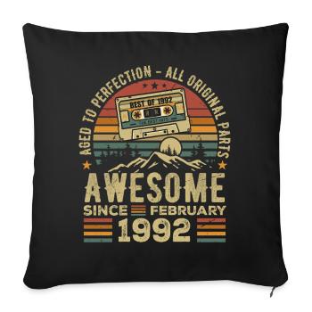 February 1992 Retro 1992 Anniversary February 1992 - Sofa pillowcase 17,3'' x 17,3'' (45 x 45 cm) - black - Front