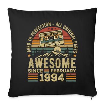 Februar 1994 Retro 1994 Geburtstag Februar 1994 - Sofakissenbezug 45 x 45 cm - Schwarz - Vorne