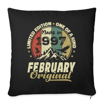 February 1997 - Jubilee 1997 Vintage February 1997 - Sofa pillowcase 17,3'' x 17,3'' (45 x 45 cm) - black - Front