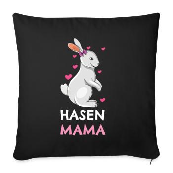 Bunny Mom Loving Bunny Design - Sofa pillowcase 17,3'' x 17,3'' (45 x 45 cm) - black - Front