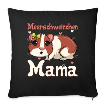 Guinea Pig Mom Cute Rodent Motif - Sofa pillowcase 17,3'' x 17,3'' (45 x 45 cm) - black - Front